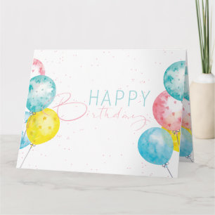 Mooie Bright waterverf Happy Birthday ontwerp Kaart
