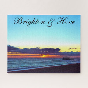 Mooie brighton en hoefstrand & zon legpuzzel