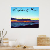 Mooie brighton en hoefstrand & zon poster (Keuken)