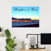 Mooie brighton en hoefstrand & zon poster (Thuiskantoor)