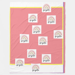 Mooie Brigitte met een regenboogdeken. Fleece Deken