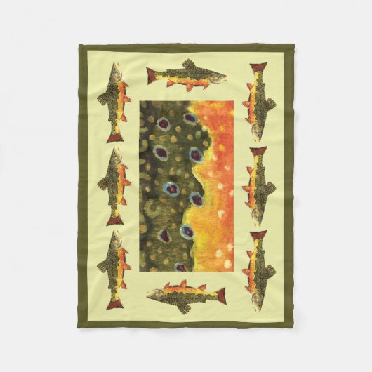 Mooie Brook-forel vliegen Fleece Deken (Voorkant)