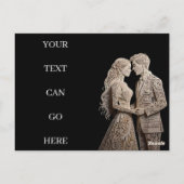 Mooie bruid & bruidegom Staand bij het Zee Briefkaart (Achterkant)