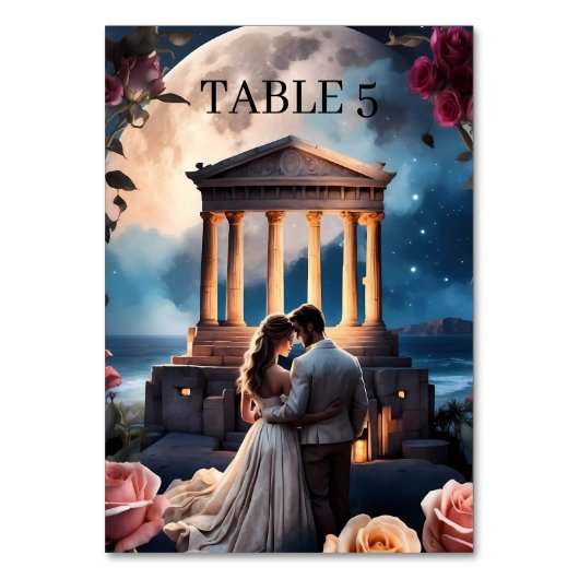 Mooie bruid en bruidegom staande bij de zee kaart (Achterkant)