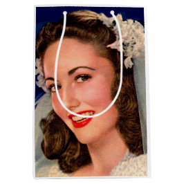 mooie bruid uit de jaren 40 print medium cadeauzakje