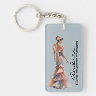 Mooie Bruidsmeisje Zachte Pastel Toegewijd Ode Sleutelhanger