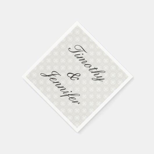 Mooie bruiloft Damask Pattern Silver and White Servetten (Hoek)