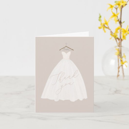 Mooie bruiloft-jurk bedankt kaart (Gele Bloem)