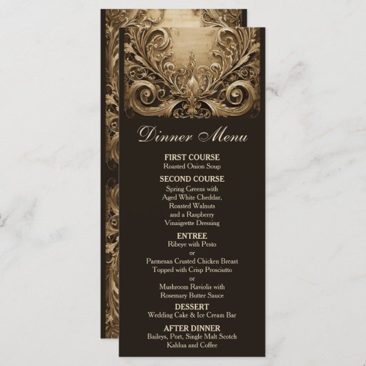 Mooie bruiloft menu (Voorkant / Achterkant)