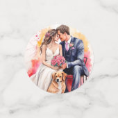 Mooie bruiloft paar aquarel confetti (Kleine voorkant)