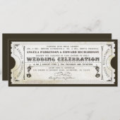 Mooie bruiloft ticket uitnodigingen (Voorkant / Achterkant)