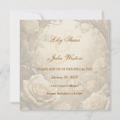 Mooie bruiloft van het Roos Save the Date (Achterkant)