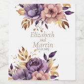 Mooie bruiloft waterverf wijn etiket (Enkel label)