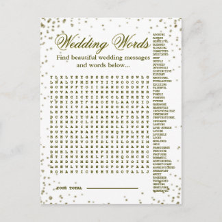 Mooie bruiloft woorden spel aankondigingskaart