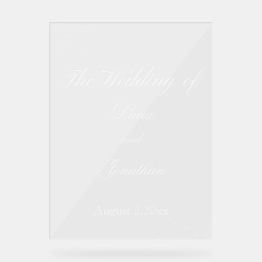 Mooie bruiloftAcryl Teken Acryl Bord (Voorkant)