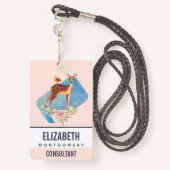 Mooie bruine Doe met witte vlekken Badge (Achterkant met draagriem)