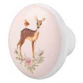 Mooie bruine Doe met witte vlekken Keramische Knop (Rechts)