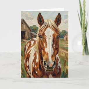 Mooie bruine en witte paard Even kijken hoe het Kaart