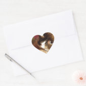 Mooie bruine kat hart sticker (Envelop)