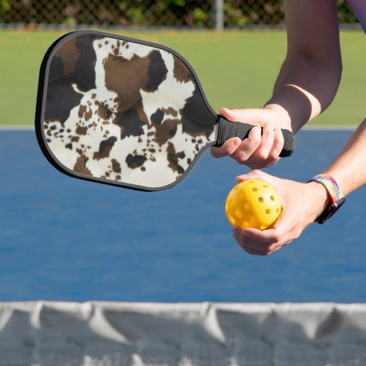 Mooie bruine Koe printfaux suede look Pickleball Paddle (Insitu)