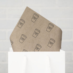 Mooie bruine koffiekop koffiezaak tissuepapier