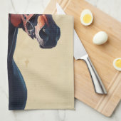 Mooie Bruine Paard Aangepaste Naam Theedoek (Quarter Fold)