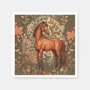 Mooie Bruine Paard William Morris Geïnspireerd Servet