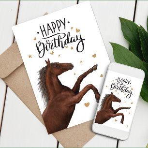 Mooie bruine paardenfokkerij Verjaardags Kaart