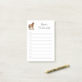 Mooie Bruine Poney Script Paard Kinderen Sticky Ta Post-it® Notes (Op bureau)