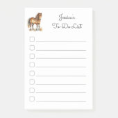 Mooie Bruine Poney Script Paard Kinderen Sticky Ta Post-it® Notes (Voorkant)