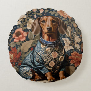 Mooie bruine teckel Dachshund Portret Rond Kussen