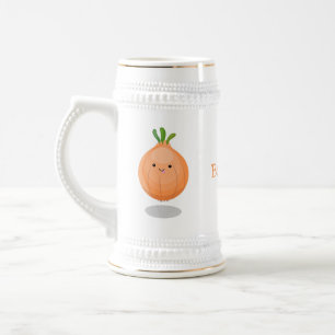 Mooie bruine uiengroene cartoon illustratie bierpul