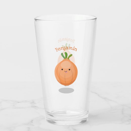 Mooie bruine uiengroene cartoon illustratie glas (Achterkant)