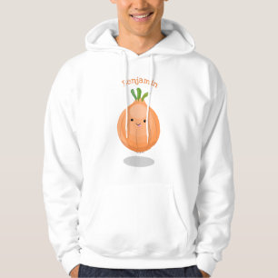 Mooie bruine uiengroene cartoon illustratie hoodie