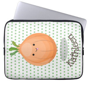 Mooie bruine uiengroene cartoon illustratie laptop sleeve