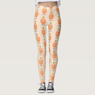 Mooie bruine uiengroene cartoon illustratie leggings