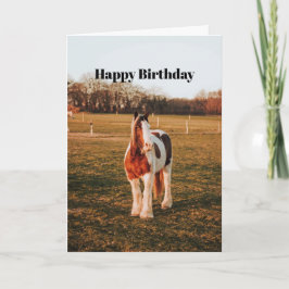 Mooie bruine verf conceptiepaard foto van Birthday Kaart