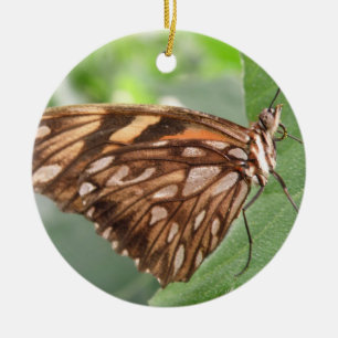 Mooie Bruine Vlinder Versiering Keramisch Ornament