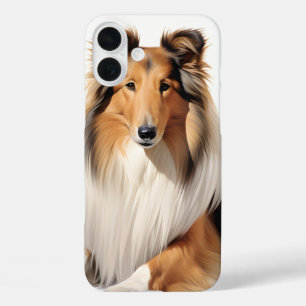MOOIE BRUINE WITTE RUWE COLLIE HOND iPhone 16 PLUS HOESJE