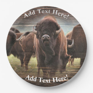 Mooie Buffalo Herd Papieren Bordje