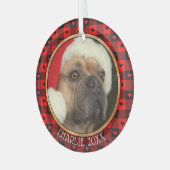 Mooie Buffalo Plaid Hartjes Aangepaste Hond Dier K Glas Ornament (Voorkant links)