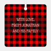 Mooie Buffalo ruit met sterren Aangepaste naam & f Metalen Ornament (Achterkant)