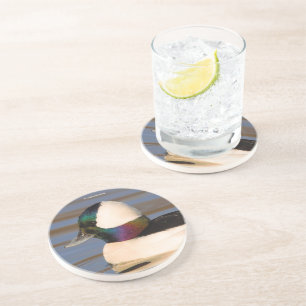 Mooie Bufflehead Duck in de middags-zon Zandsteen Onderzetter