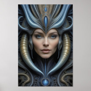 Mooie buitenaardse vrouw - 013 - Fantasy Art Poster