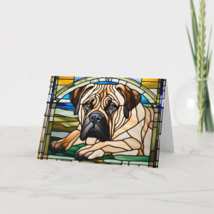 Mooie Bullmastiff Glas-in-Lood Kaart