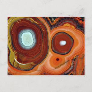 Mooie Bull's ogen in Mexicaanse agate Briefkaart