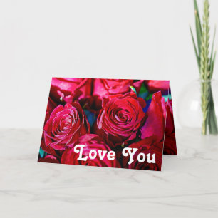 Mooie bundel rode rozen bedankkaart