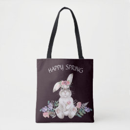 Mooie Bunny - Omkeerbare Floral Happy Spring Draagtas