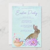 Mooie Bunny Rabbit pasta Floral Paasfeest Kaart (Voorkant)