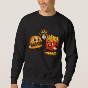 Mooie Burger en Frietjes Geef Vijf Kawaii Kunst Trui